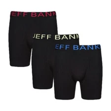 Jeff Banks 3 Pack Mens Stylish Soft Combed Cotton Rich Stretch Jersey Boxers