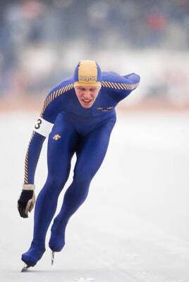 Tomas Gustafson skates Mens Speed Skating Winter Olympics held- 1984 Old Photo