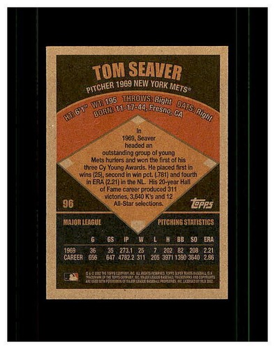 TOM SEAVER YOU PICK SEE SCANS OF EVERY CARD ALL TOM SEAVER CARDS ODD BALL METS - Bild 173 von 183
