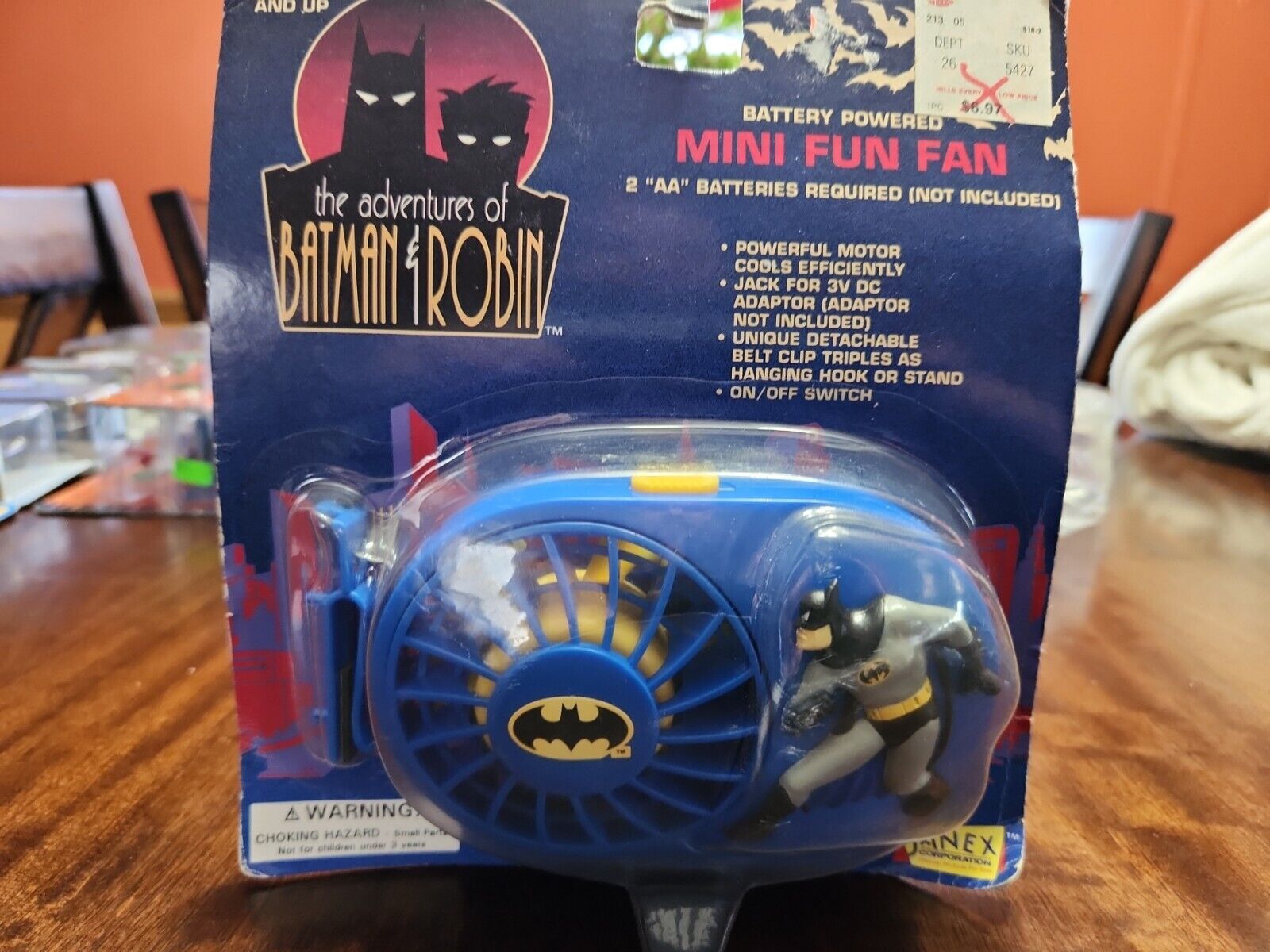Adventures of Batman & Robin Battery Powered 3'' Mini Fun Fan by Janex 1995