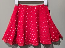 Art Class Red & White Polka Dots Sheer Chiffon & Lined Skirt - Girls' Size XL 14