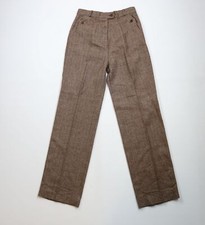 Vintage 90s Streetwear Womens 13 Flannel Tweed Herringbone Flared Wide Leg Pants