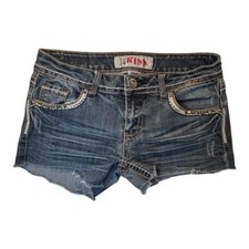 1st KISS Denim Jean Shorts Size 5 Cut Offs Bling Pockets Summertime Beach