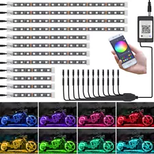 RGB Motorcycle LED Light Under Glow Body 16 Pcs Strip For Harley-Davidson Honda
