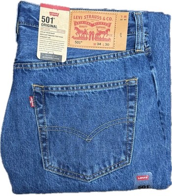Levis  501 Herren Denim Jeans Original Fit Unterteil Straight Leg Hose Jeans NEU