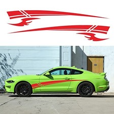 Racing Stripes Car Sticker DIY Styling Decorative Stripes Door Sides Hood Red