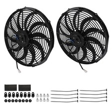 2x 16 In Electric Radiator Cooling Slim Fan Assembly 12v 120w Universal Fitment