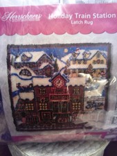 Herrschners Latch Hook Kit Holiday Train Station NEW 558706