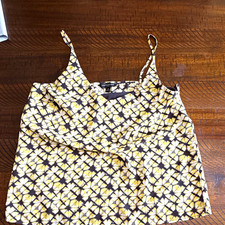 Banana Republic Women's Geometric Cami Tank Spaghetti Straps M Yellow Black