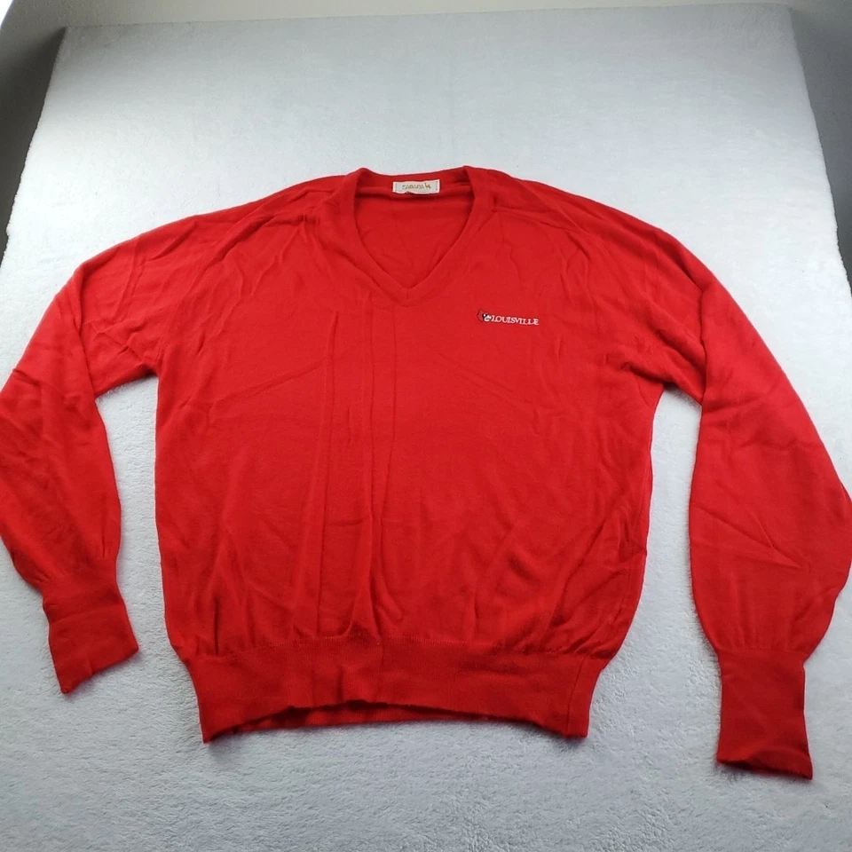 Vintage Sahara Sweatshirt Men Red V-neck Long Sleeve Louisville Size XL Made USA - Image 4 of 4