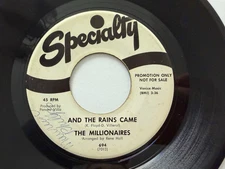 Northern Soul PROMO 45- Millionaires "And The Rains Came" Specialty 694 VG+ HEAR