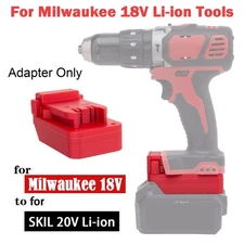 Battery Adapter For SKIL 20V Li-ion Battery To For Milwaukee 18V Power Tools