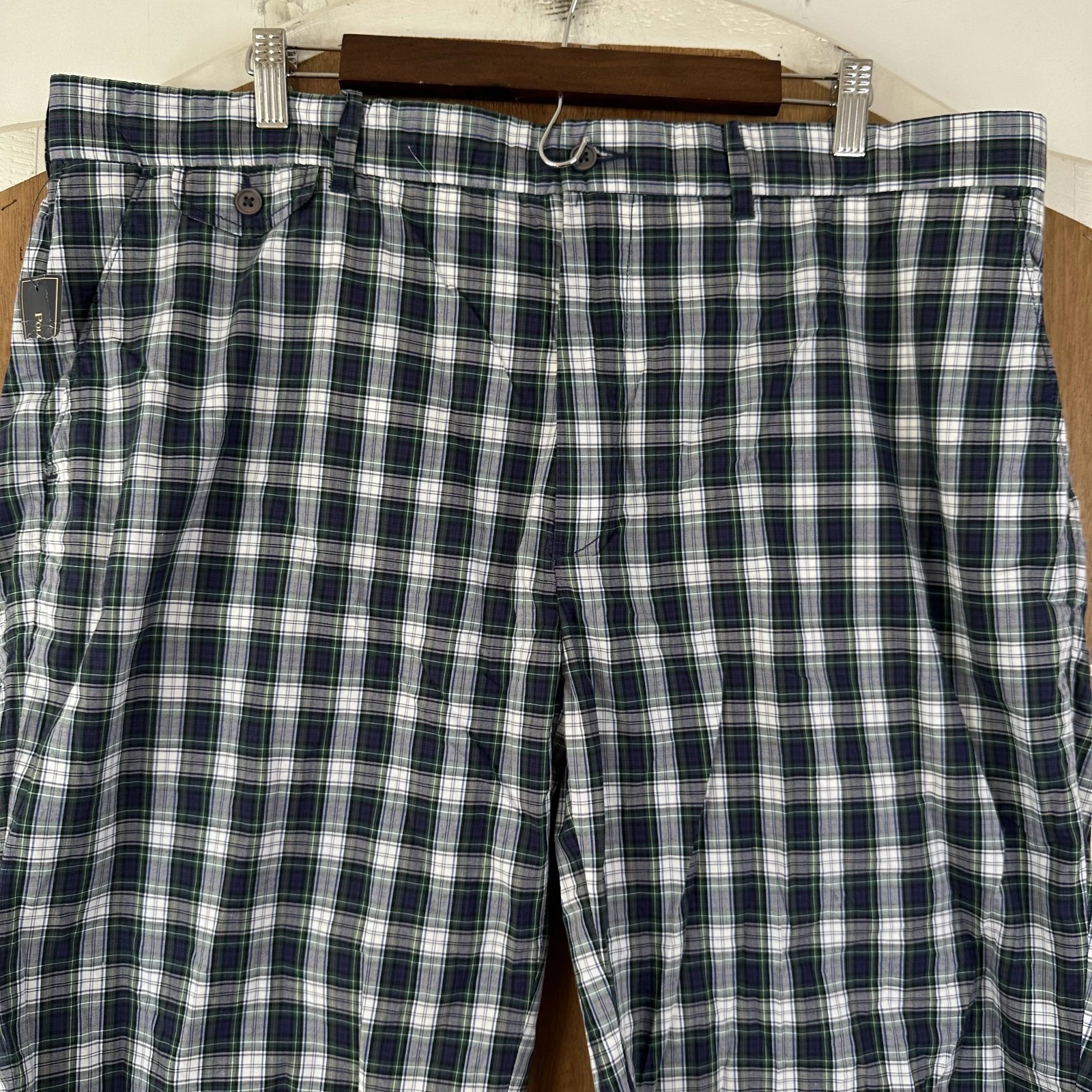 Polo Ralph Lauren Madras Mens 40 100% Cotton Multicolor Plaid 10" Inseam
