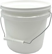 Rocky Mountain Goods 1 Gallon Bucket with Lid and Handle - Water Tight White 
