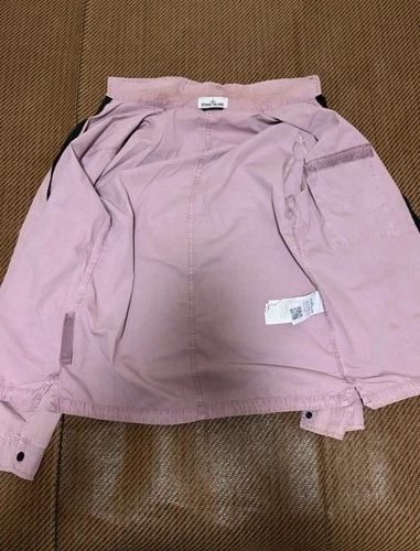 Stone Island Men's Pink Full Zip Cotton Canvas Jacket Compass Logo Patch M image 9