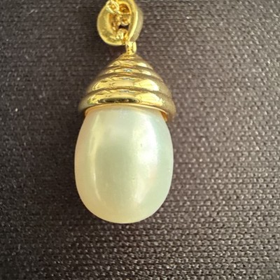 Süßwasser natürliche Perlen Anhänger 18K Gelbgold Überfang an 18'' Gliederkette