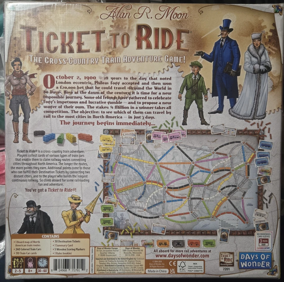 Days Of Wonder USA Ticket To Ride Board Game Alan R. Moon - NEW SEALED - Image 2 of 2