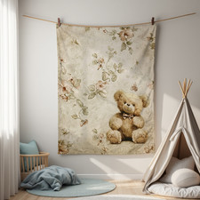 Baby Blanket Teddy Bear Minky Plush Throw