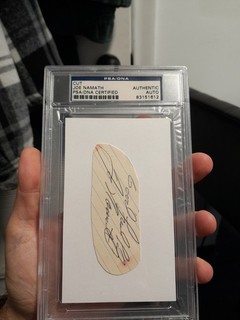 Joe Namath signed Cut Custom Card PSA DNA Slabbed Jets HOF Auto Autograph nfl