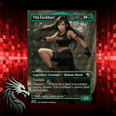 Tifa Lockhart Advent Style Borderless  Altered Art Custom Proxy Playtest Card