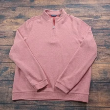 Scott Barber 1/4 Zip Pullover Sweater Long Sleeve Men's Large Coral