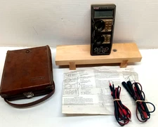 KEITHLEY 128 Digital Multimeter Case Leads Meter Instructions UNTESTED