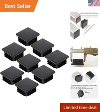 50 Pack of 2 Inch Black LDPE Square Plugs for Safe Furniture Protection