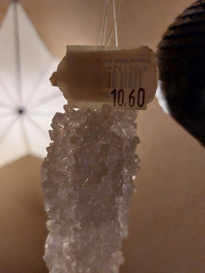 Anhänger Weihnachten, Tannenzapfen, Eiskristall, Kugeln schwarz und Silber - Bild 3 von 4