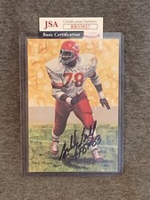 Bobby Bell/Artist Gary Thomas Auto Goal Line Art Artist Proof HOF 83 JSA