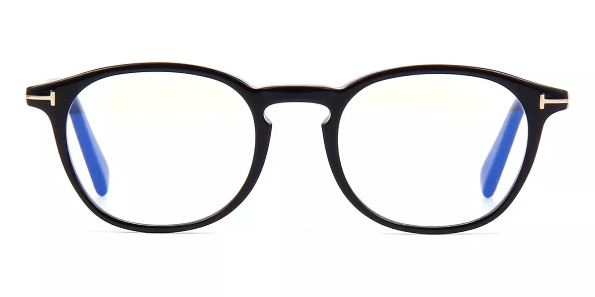 Tom Ford TF5583-B 001 Shiny Black Round Plastic Eyeglasses Frame 50-20-145