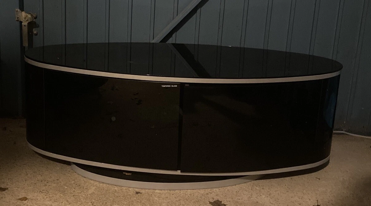 Tv Stand Glass Cabinet Oval Shape