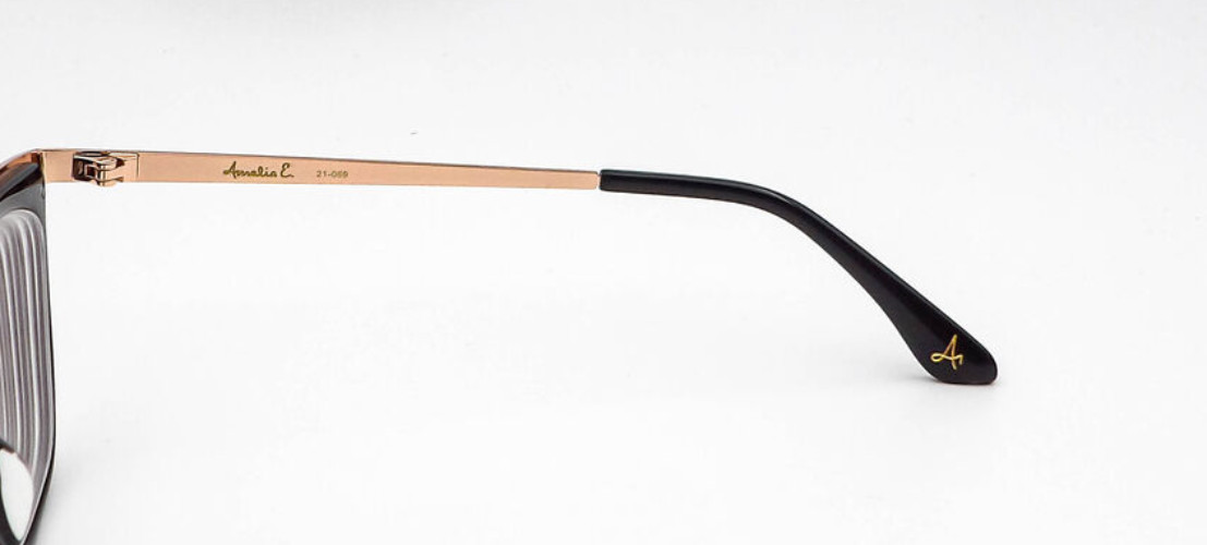 Amelia E Francis 35-001877 Black Gold Eyeglasses Frames 50-18-140