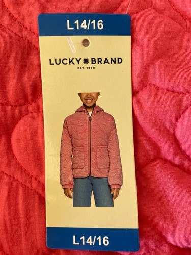 NWT Lucky Brand Youth Light Weight Full Zip Hoodie Rose Youth Size L (14/16) - Picture 8 of 12