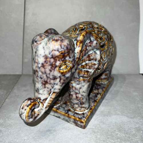 Statua Elefante Reticolato in Ceramica Vintage Statuina Da Collezione ✅ - Foto 2 di 7