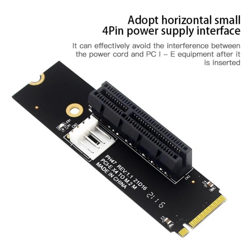NGFF M.2 to PCI-E 4X Riser Card M2 M Key to PCIe X4 Adapter with ...