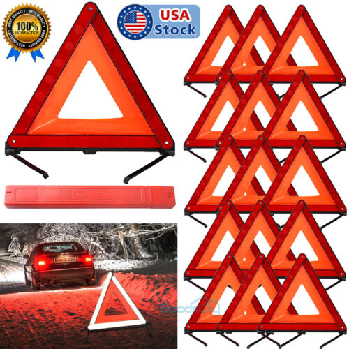 3-15PCS Car Emergency Reflective Warning Triangle Safety Roadside - DOT Approved