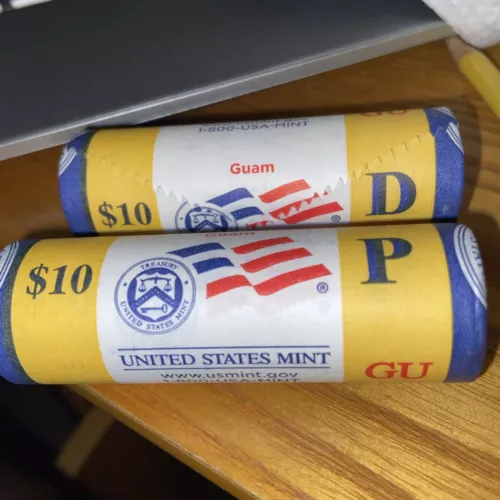 2009 Guam Quarter P and D Rolls DC & US Territories US Mint Wrapped Uncirculated