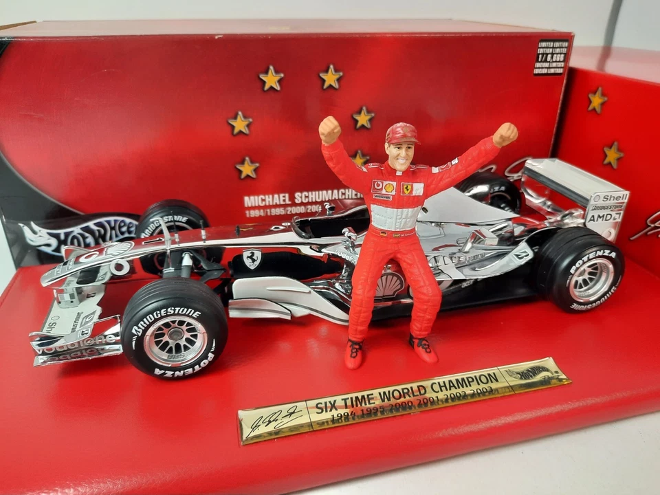 Hot Wheels Ferrari F2003-GA #1 Michael Schumacher WC 2003 CHROME 1/18 14067 - Immagine 2 di 4