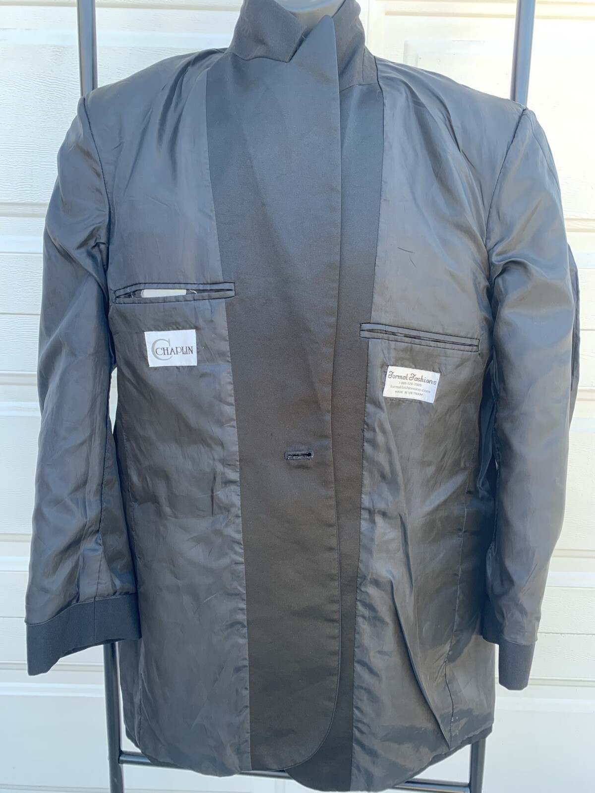 Chaplin Men’s Tux Button Black Tuxedo Formal Blazer S… Gem