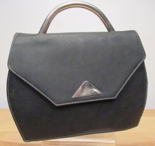 Vintage FIORELLI Hand Bag Purse Black Metal Handle Standard City Equipment