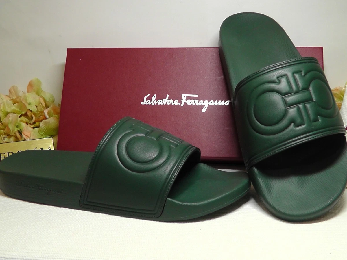 Salvatore Ferragamo Men's Groove Slide Sandals