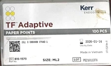 Kerr Dental 815-1573 TF Adaptive Paper Points Medium/Large ML2 100-PACK