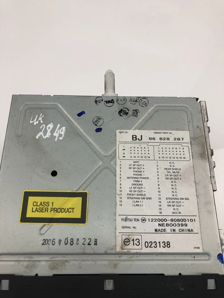 UK2849 CHEVROLET CD RADIO CONTROL BJ96628287 [PIN/CODE NOT INCLUDED] - Image 4 of 4