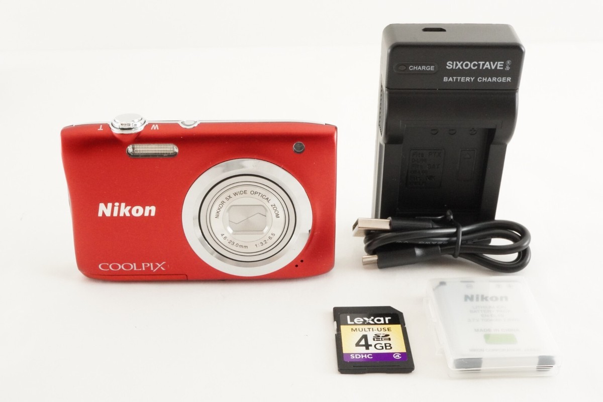 Nikon COOLPIX A100 Red With 4GB SDHC Card Digital Camera Nikon COOLPIX A100 Red With 4GB SDHC Card Digital Camera