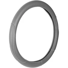 Custom Accessories 38854P Grey Leatherette Steering Wheel Cover