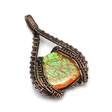 Beautiful Triplet Opal Gemstone Handmade Copper Wire Pendant Jewelry CCP 057