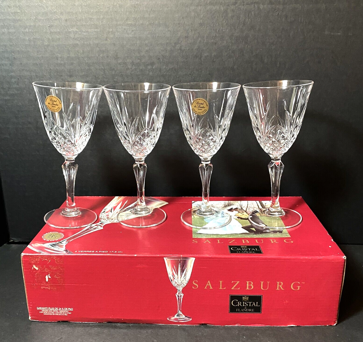 Cristal de Flandre フランス アンティーク Vintage Cristal de Flandre Salzburg 24% Genuine Lead Crystal