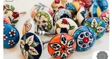 Wholesale Lot of 30 Pc Indian Ceramic Door Knobs Wardrobe Drawer Cabinet Handle