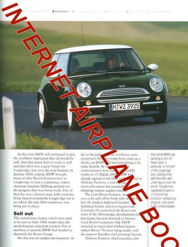 NEW MINI LEGACY DESIGN ENGINEERING PREVIEWS PUBLICITY BMW ROVER GROUP ENGINES - Picture 4 of 4