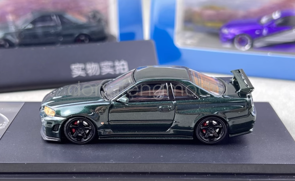 Fuji 1:64 Scale Green Skyline GTR R34 Nismo Z-Tune Sport Diecast